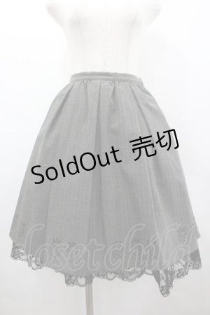 画像: MIHO MATSUDA / ドクロクラウンプリントスカート  グレーＸ黒 I-26-02-25-085-GO-SK-SA-ZI