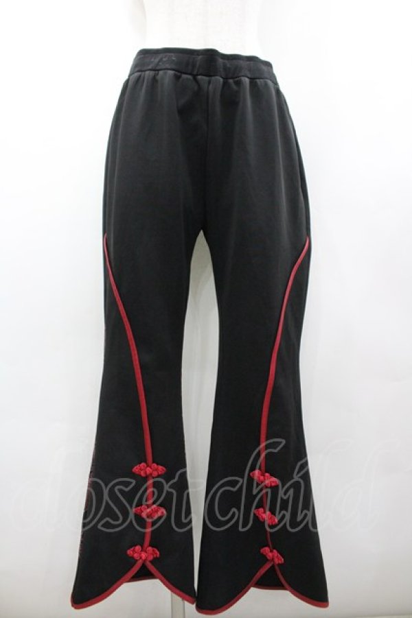 画像1: Qutie Frash / チャイナパンツ L 黒Ｘ赤 I-26-02-25-090-QU-PA-SA-ZI (1)