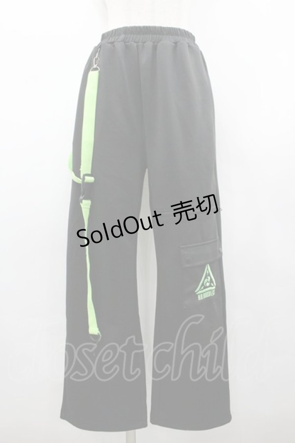 画像1: ACDC RAG / 渦雷パンツ  黒Ｘ緑 I-26-02-25-091-PU-PA-SA-ZI (1)