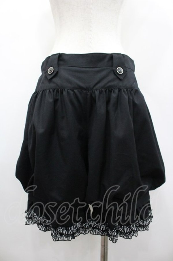 画像2: BPN / 裾ストライプフリルハーフパンツ M 黒Ｘ白 I-26-02-25-092-GO-PA-SA-ZI (2)