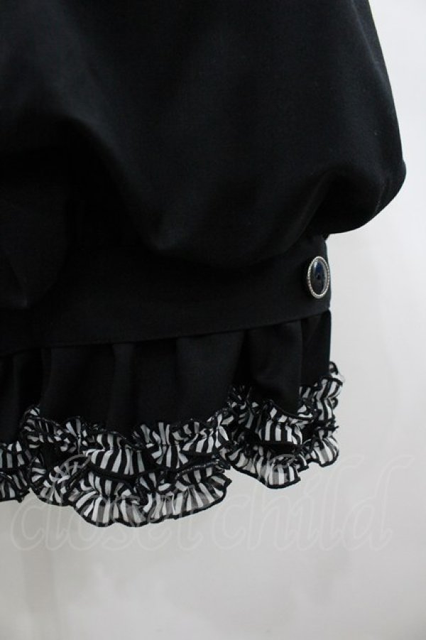 画像3: BPN / 裾ストライプフリルハーフパンツ M 黒Ｘ白 I-26-02-25-092-GO-PA-SA-ZI (3)