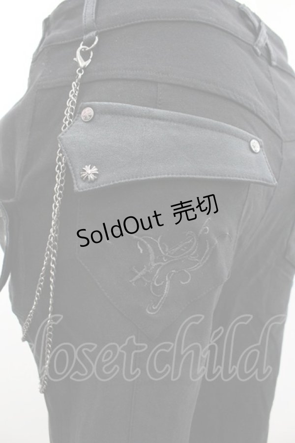 画像3: Ozz Croce / チェーン付きパンツ  黒Ｘシルバー I-26-02-25-093-OO-PA-SA-ZI (3)