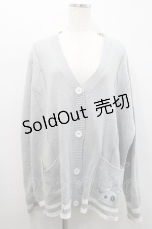 画像: NieR Clothing / NIIERちゃん刺繍ニットカーディガン  グレーＸ白 I-26-02-25-010-PU-TO-SA-ZI