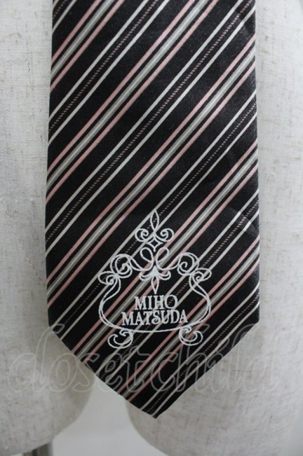画像3: MIHO MATSUDA / ナナメネクタイ  黒ＸピンクＸ白 I-26-02-25-098-GO-ZA-SA-ZI (3)