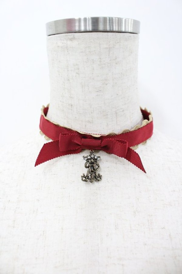 画像1: ALICE and the PIRATES / グログランリボンチョーカー  ボルドー I-26-02-25-099-0-AC-SA-ZI (1)