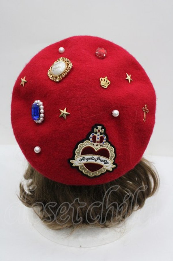 画像1: Angelic Pretty / Noble Collectionベレー  赤 I-26-02-25-101-AP-AC-SA-ZI (1)