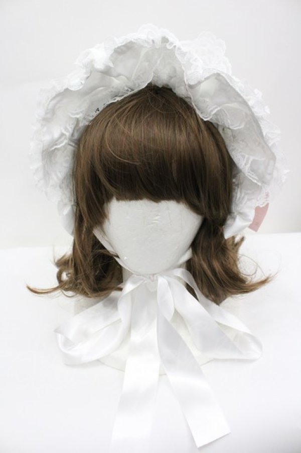 画像2: metamorphose / Dramatic Jewel ハーフボンネット  白 I-26-02-25-104-ME-AC-TE-ZI (2)