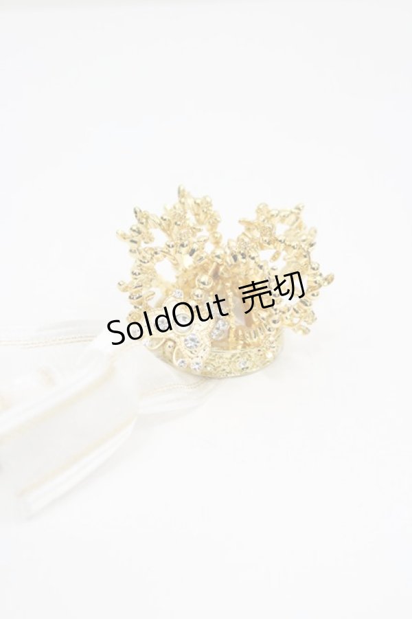 画像2: BABY,THE STARS SHINE BRIGHT / 蝶王冠ヘッドドレス  ゴールドＸ白 I-26-02-25-107-BA-AC-SA-ZI (2)