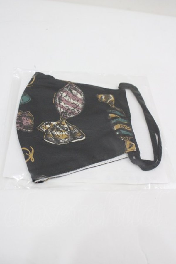 画像1: Q-pot. / キャンディ 布マスク  ブラック I-26-02-25-116-QP-ZA-SA-ZI (1)