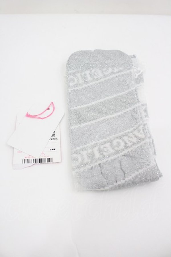 画像2: Angelic Pretty / ストライプキャンディクルー丈ソックス  シルバー I-26-02-25-121-AP-ZA-SA-ZI (2)