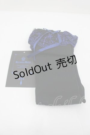 画像: Moi-meme-Moitie / 逆十字レースオーバーニー  黒×青 I-26-02-25-123-MO-ZA-TE-ZI