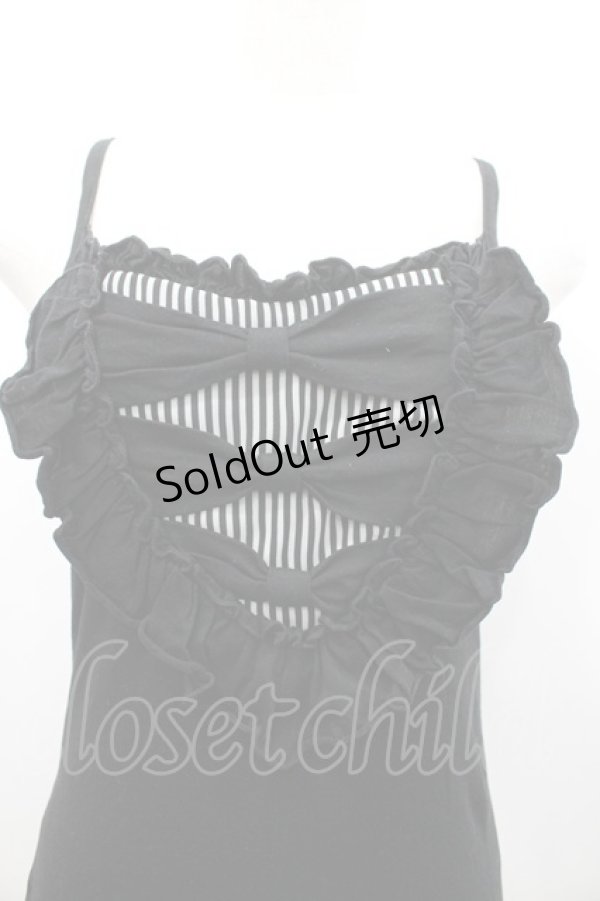 画像2: BPN / ストライプリボンキャミトップス  黒 I-26-02-25-013-GO-TO-SA-ZI (2)