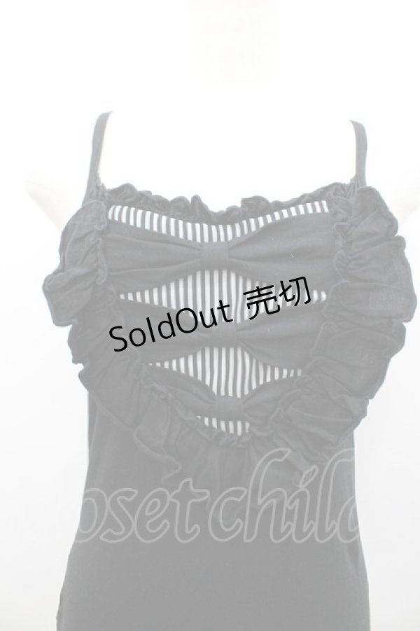 画像3: BPN / ストライプリボンキャミトップス  黒 I-26-02-25-013-GO-TO-SA-ZI (3)