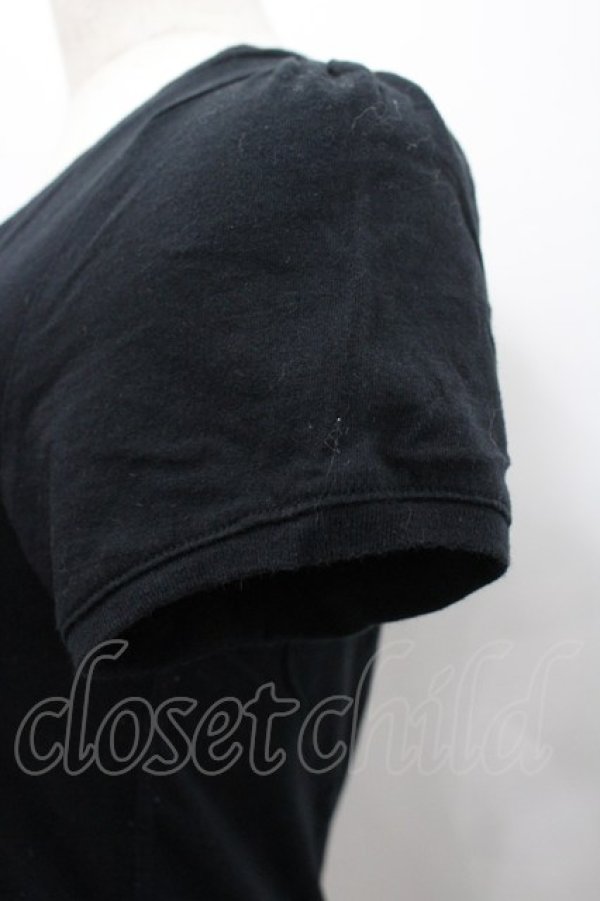 画像3: HELL CAT PUNKS / CAT刺繍半袖カットソー S 黒Ｘピンク I-26-02-25-016-PU-TO-SA-ZI (3)