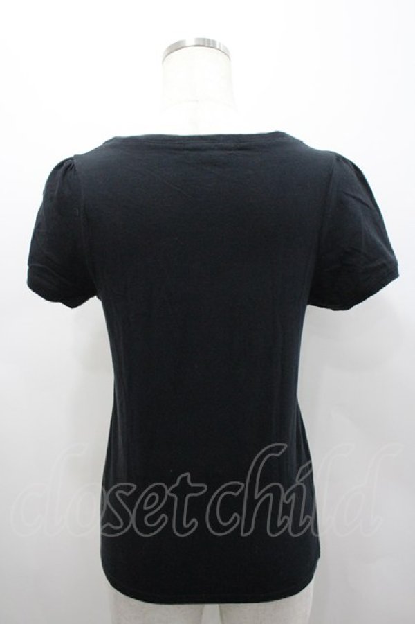 画像4: HELL CAT PUNKS / CAT刺繍半袖カットソー S 黒Ｘピンク I-26-02-25-016-PU-TO-SA-ZI (4)