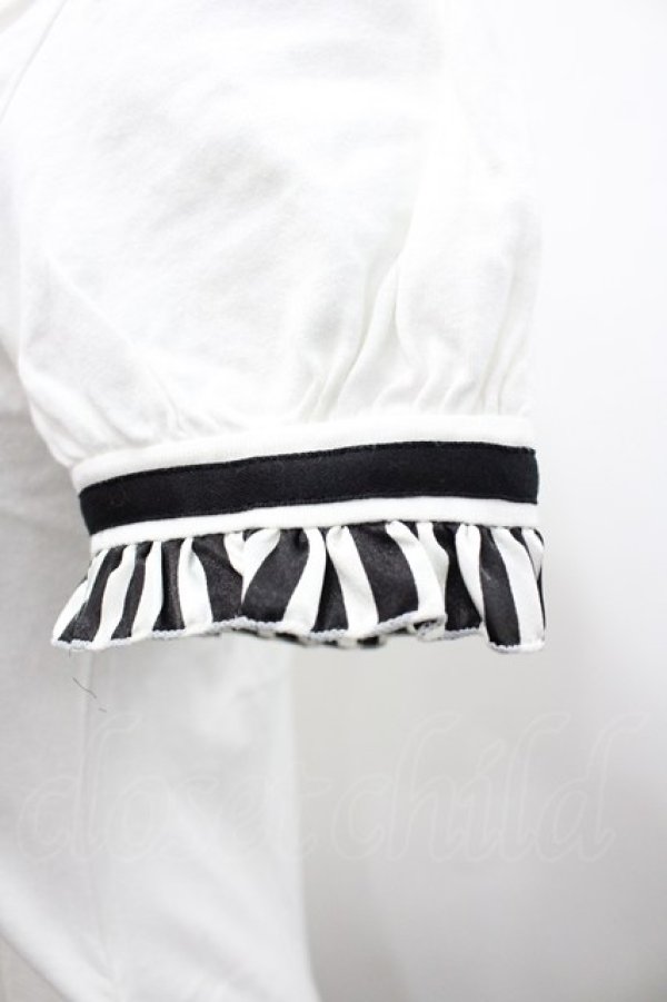 画像3: PEACE NOW / ストライプリボン半袖カットソー  白Ｘ I-26-02-25-017-PU-TO-SA-ZI (3)