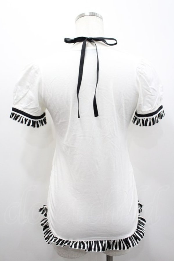 画像4: PEACE NOW / ストライプリボン半袖カットソー  白Ｘ I-26-02-25-017-PU-TO-SA-ZI (4)