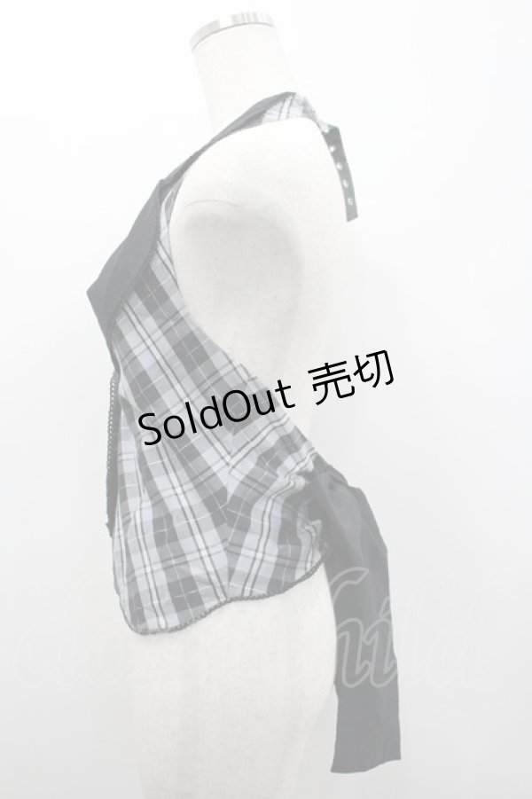 画像2: PUTUMAYO / チェックベスト  サックスＸ黒 I-26-02-25-019-PT-TO-SA-ZI (2)