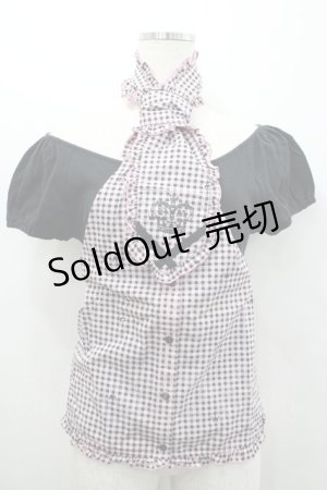 画像: PUTUMAYO / ギンガムチェックベスト&半袖カットソーセット  ピンクチェックＸ黒 I-26-02-25-021-PT-TO-SA-ZI