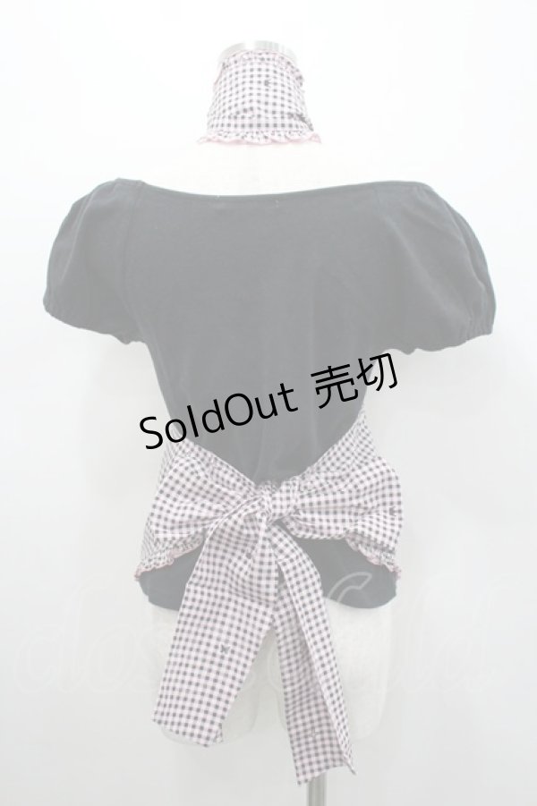 画像3: PUTUMAYO / ギンガムチェックベスト&半袖カットソーセット  ピンクチェックＸ黒 I-26-02-25-021-PT-TO-SA-ZI (3)