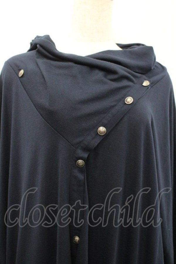 画像2: ALGONQUINS / ドレープロングカーディガン  紺 I-26-02-25-022-AL-TO-SA-ZI (2)