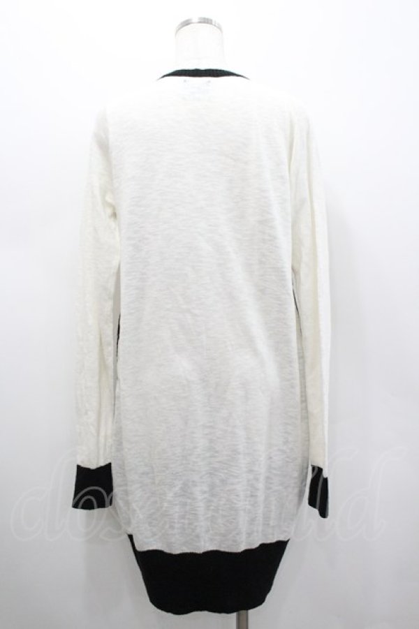 画像3: MINT NeKO / 音符柄ニットロングトップス  白Ｘ黒 I-26-02-25-023-HN-TO-SA-ZI (3)