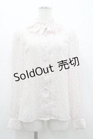 画像: Ank Rouge / ハートレオパードシフォンハイネックブラウス  白Ｘピンク I-26-02-28-001-CA-BL-SA-ZI