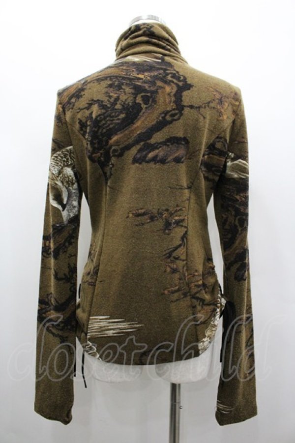 画像2: Ozz Croce / 鳥プリントハイネックトップス  ブラウン I-26-02-28-036-OO-TO-SA-ZI (2)