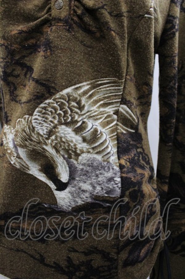 画像3: Ozz Croce / 鳥プリントハイネックトップス  ブラウン I-26-02-28-036-OO-TO-SA-ZI (3)