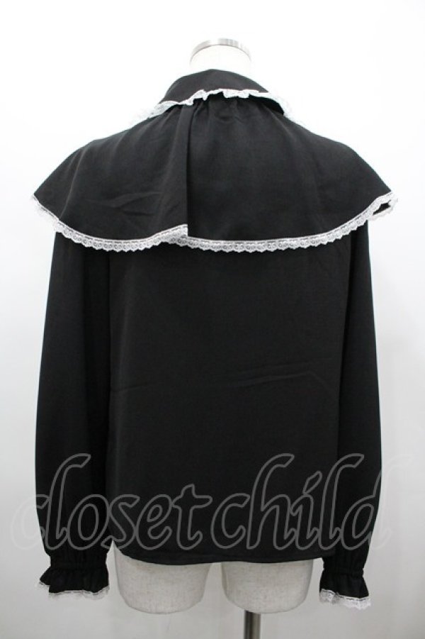 画像2: Secret Honey / ケープブラウス 2 黒 I-26-02-28-004-CA-BL-TE-ZI (2)