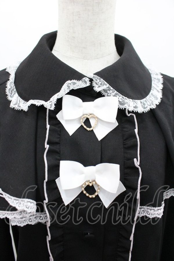 画像3: Secret Honey / ケープブラウス 2 黒 I-26-02-28-004-CA-BL-TE-ZI (3)