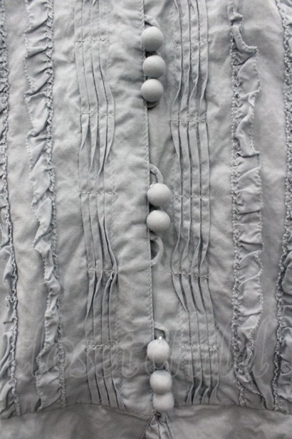 画像3: INGEBORG / ピコフリルピンタックブラウス  サックス I-26-02-28-044-LO-BL-SA-ZI (3)