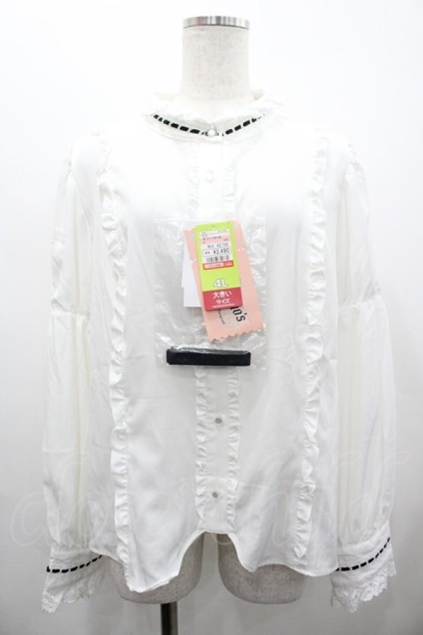 画像1: Eri Aino's Collection / シャーロットの水曜日ブラウス 4L 白 I-26-02-28-005-PU-BL-SA-ZI (1)