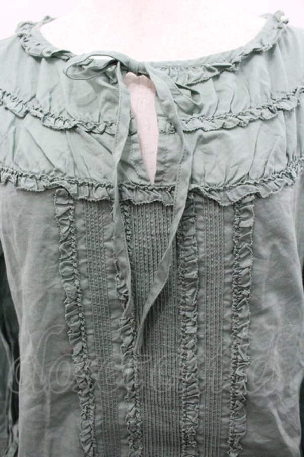 画像3: PINK HOUSE / 3連ピコフリル長袖ブラウス  ハッカ I-26-02-28-045-LO-BL-SA-ZI (3)