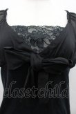 画像3: L`EST ROSE / フロントレースリボン半袖トップス  黒 I-26-02-28-050-0-TO-SA-ZI (3)