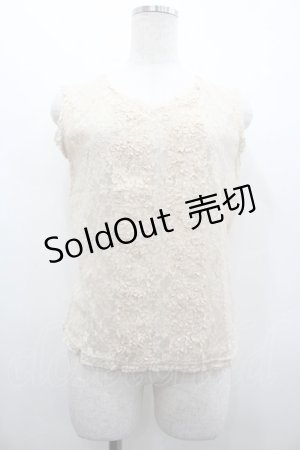 画像: INGEBORG / レースノースリーブトップス M ベージュ I-26-02-28-054-LO-TO-SA-ZI
