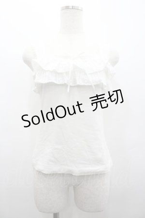 画像: INGEBORG / フリルレースキャミトップス  白 I-26-02-28-055-LO-TO-SA-ZI