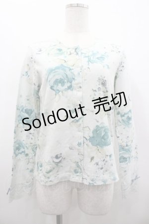 画像: PINK HOUSE / 薔薇プリントカットカーディガン  サックス I-26-02-28-056-LO-TO-SA-ZI