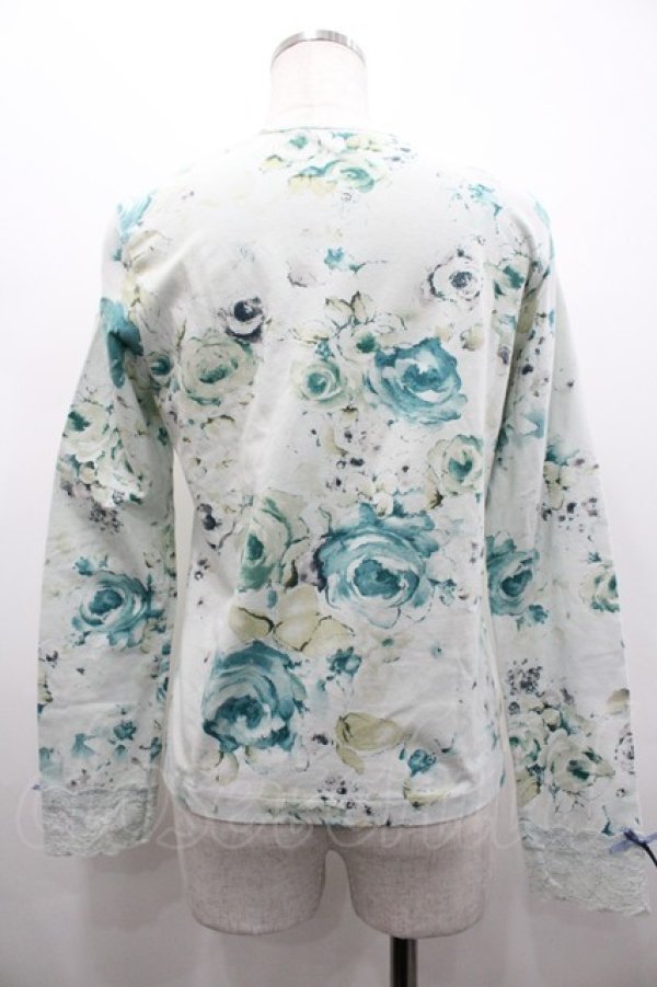 画像2: PINK HOUSE / 薔薇プリントカットカーディガン  サックス I-26-02-28-056-LO-TO-SA-ZI (2)