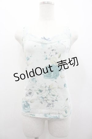 画像: PINK HOUSE / 薔薇プリントキャミソール  サックス I-26-02-28-057-LO-TO-SA-ZI