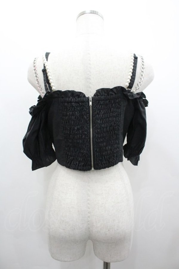 画像2: Ank Rouge / ハートスピンドルオフショル M 黒 I-26-02-28-006-CA-TO-TE-ZI (2)