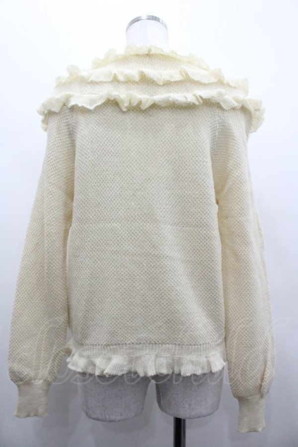 画像2: PINK HOUSE / 3段フリルニットカーディガン  アイボリー I-26-02-28-059-LO-TO-SA-ZI (2)