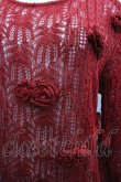 画像3: INGEBORG / カメリアモチーフ透かしニット  赤 I-26-02-28-060-LO-TO-SA-ZI (3)