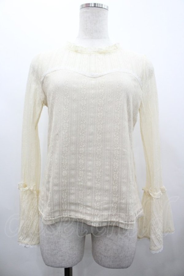 画像1: Amavel / レース切替トップス  アイボリー I-26-02-28-007-CA-TO-SA-ZI (1)