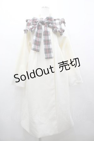 画像: Kutir / 【クティールとレトロ】チェックボウタイ襟付きマルチウウェイステンカラーコート F オフホワイト I-26-02-28-066-LO-TO-TE-ZI