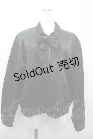 画像: INGEBORG / リボンキルティングジャケット  黒 I-26-02-28-069-LO-JA-SA-ZI