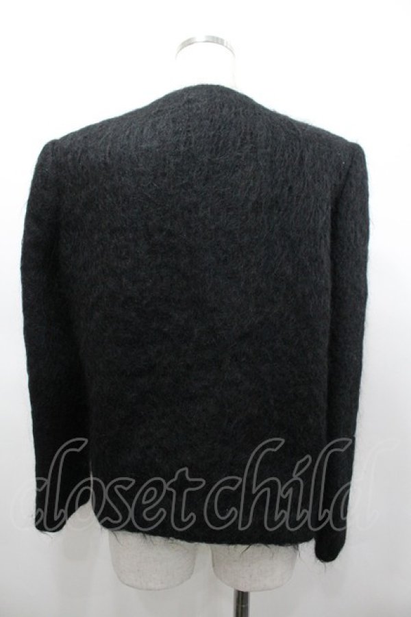 画像2: INGEBORG / ボーダーリボンボアジャケット  黒Ｘ白 I-26-02-28-070-LO-JA-SA-ZI (2)