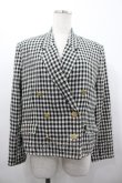 画像1: INGEBORG / チェックダブルボタンジャケット  黒Ｘ白 I-26-02-28-071-LO-JA-SA-ZI (1)