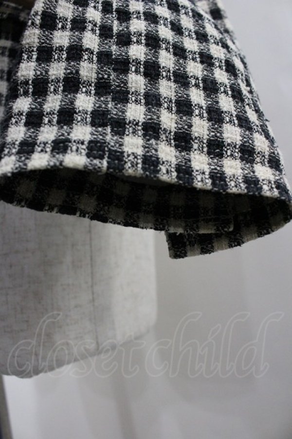 画像5: INGEBORG / チェックダブルボタンジャケット  黒Ｘ白 I-26-02-28-071-LO-JA-SA-ZI (5)