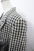 画像4: PINK HOUSE / チェック&ドットリボンジャケット  白Ｘ黒チェック I-26-02-28-072-LO-JA-SA-ZI (4)